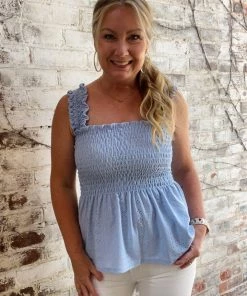 Echo Boutique 21 Bibi The Jen Tank In Light Blue