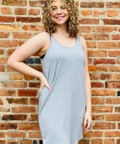 Ps Kate The Amanda Tank Dress In Grey Dresses